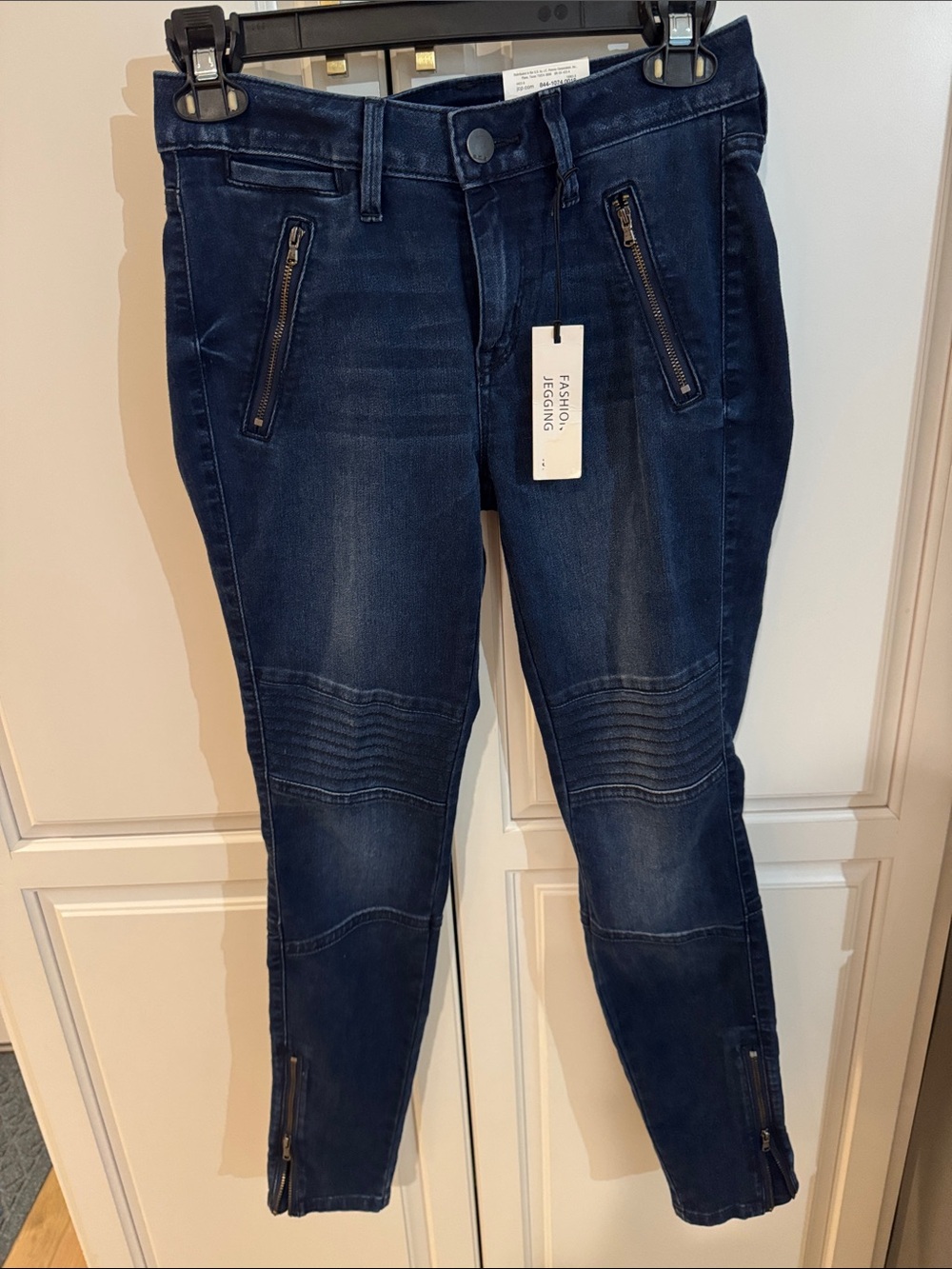 a.n.a Dark Blue Skinny Moto Jeans